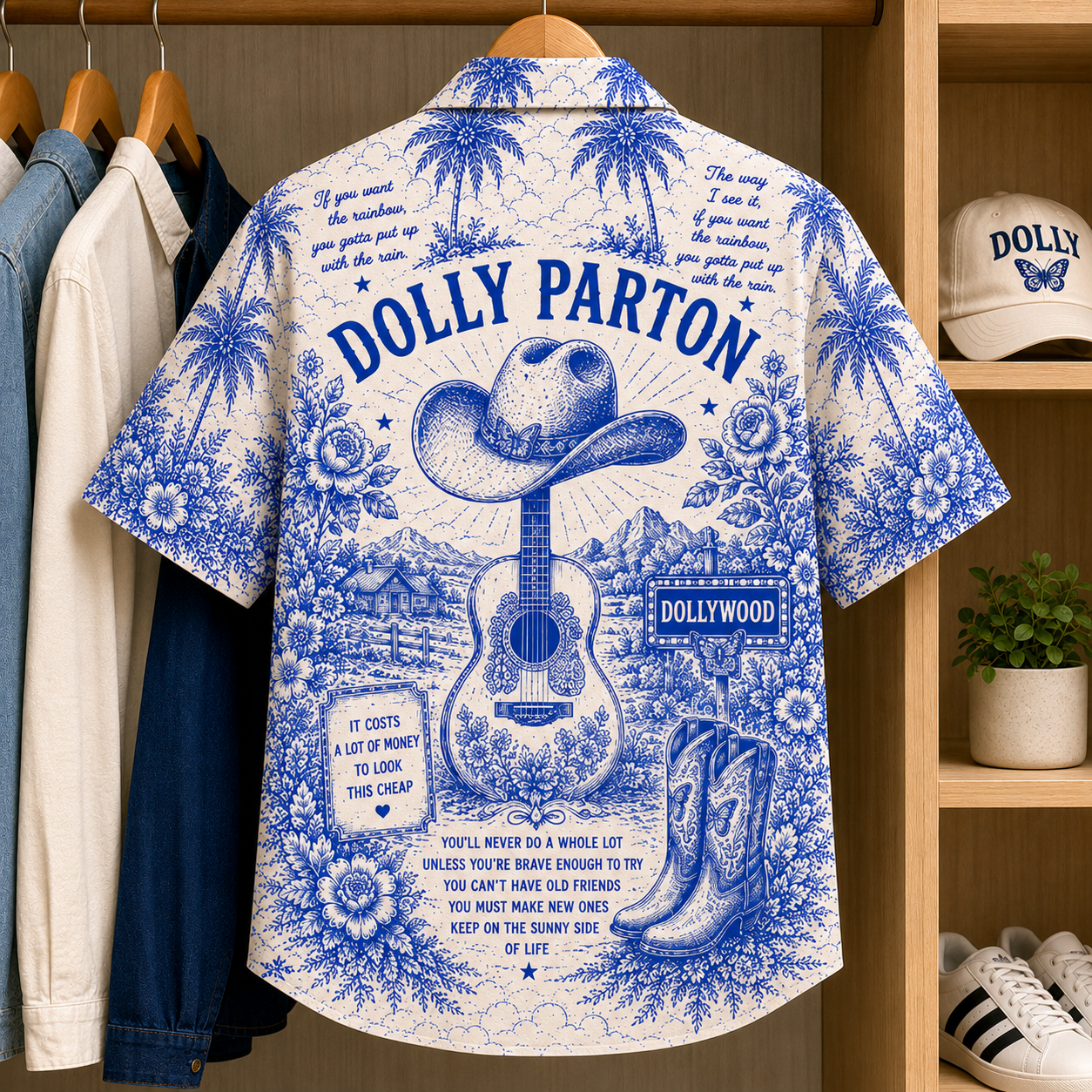 Dolly Parton Tropical Hawaiian Shirt - Tropical Inpsired Hawaiian Shirt Iconic