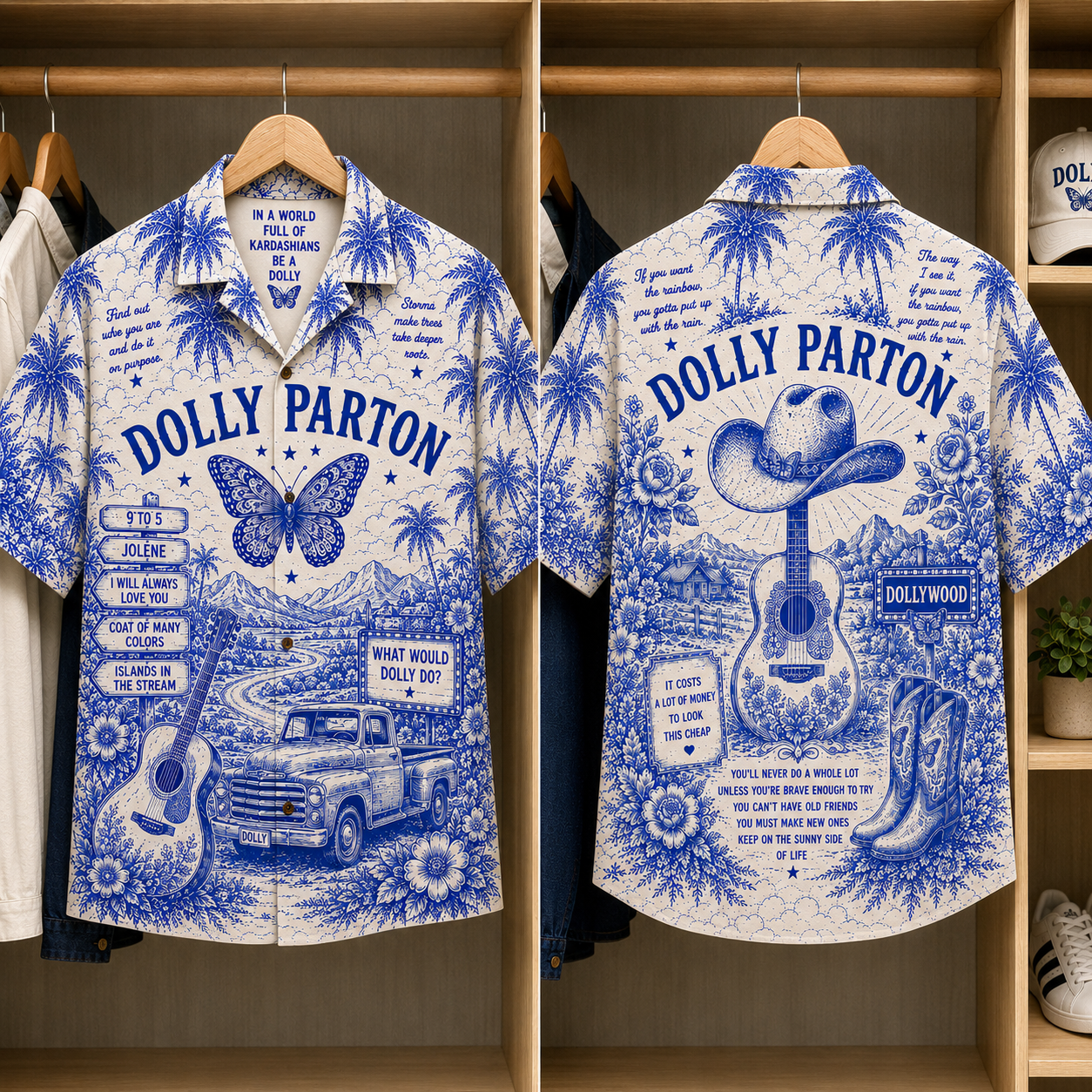 Dolly Parton Tropical Hawaiian Shirt - Tropical Inpsired Hawaiian Shirt Iconic