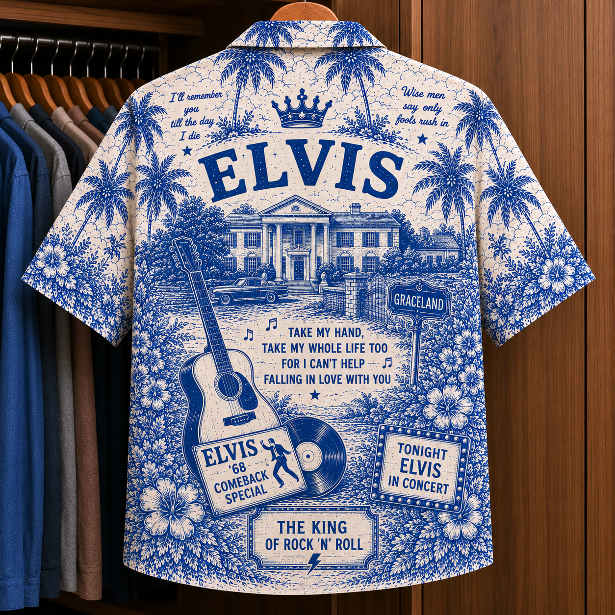 Elvis Presley Tropical Hawaiian Shirt - Tropical Inpsired Hawaiian Shirt Iconic