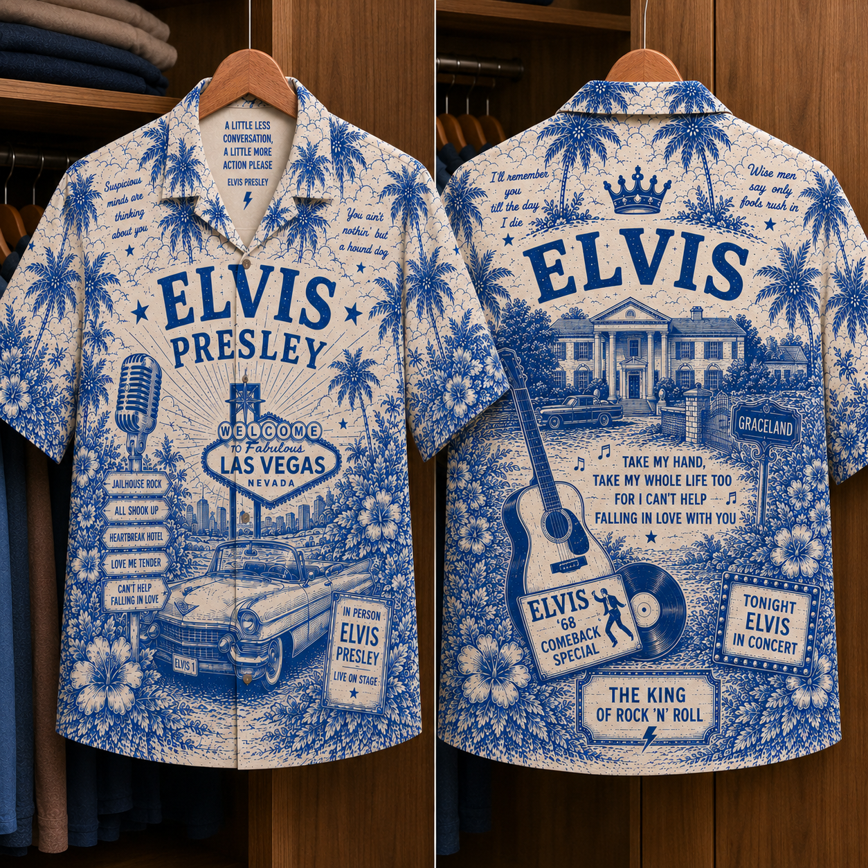 Elvis Presley Tropical Hawaiian Shirt - Tropical Inpsired Hawaiian Shirt Iconic
