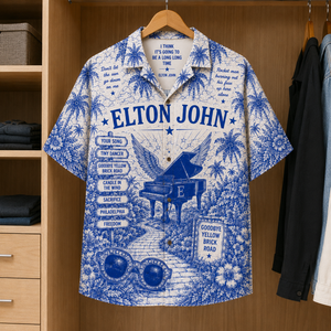 Elton John Tropical Hawaiian Shirt - Tropical Inpsired Hawaiian Shirt Iconic