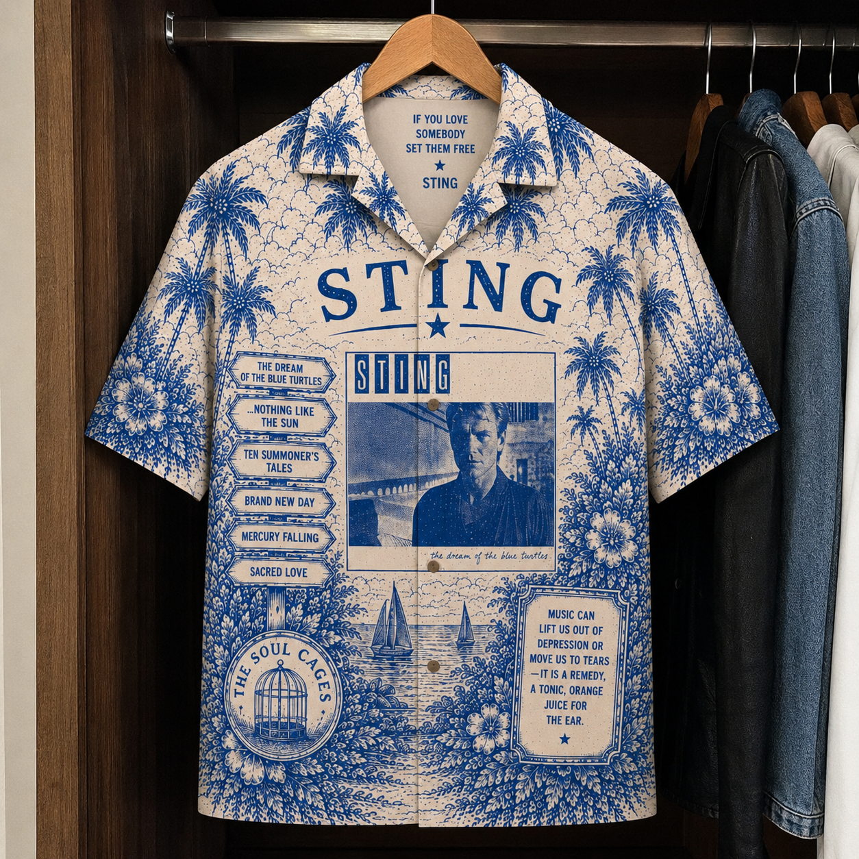 Sting Tropical Hawaiian Shirt - Tropical Inpsired Hawaiian Shirt Iconic Album Cover