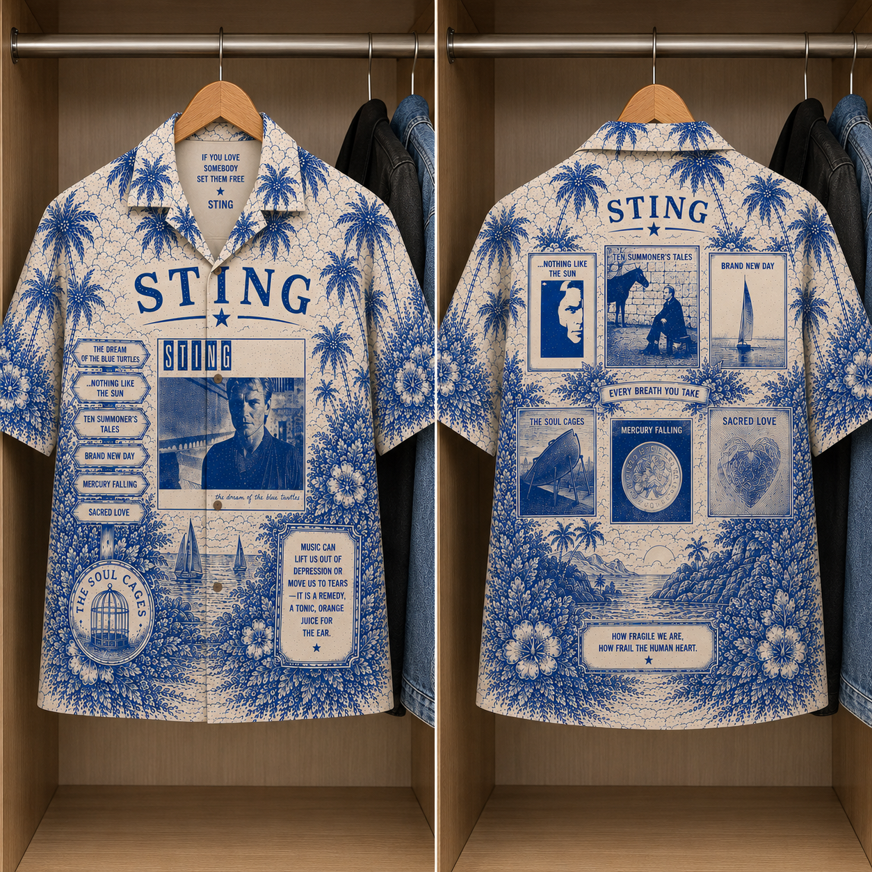 Sting Tropical Hawaiian Shirt - Tropical Inpsired Hawaiian Shirt Iconic Album Cover