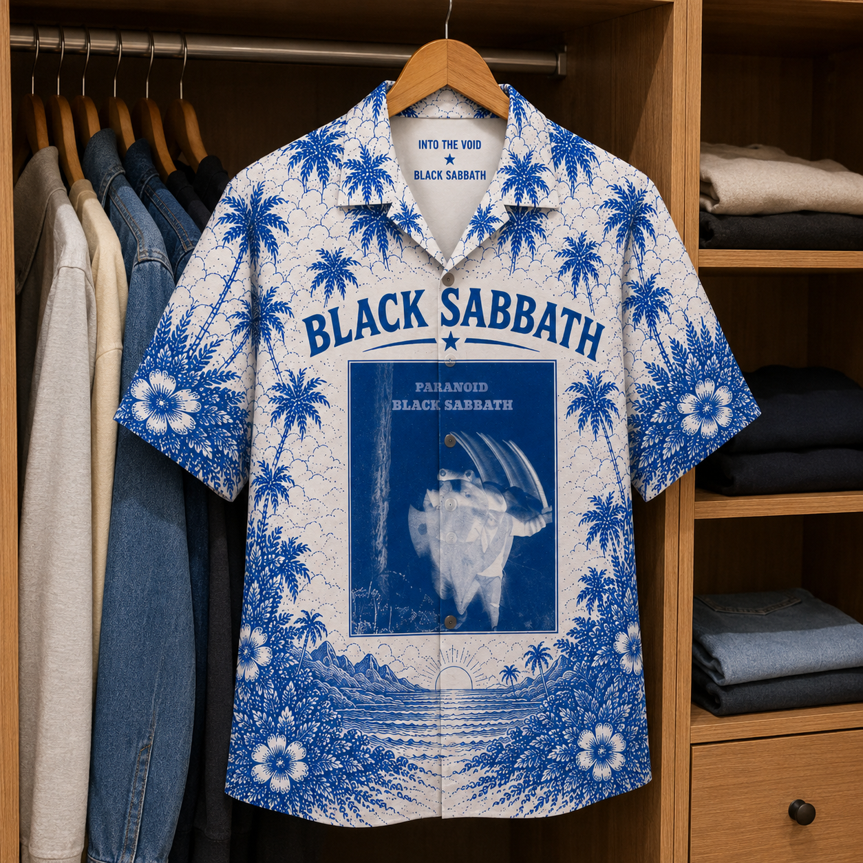 Black Sabbath Tropical Hawaiian Shirt - Tropical Inpsired Hawaiian Shirt Iconic Album Cover