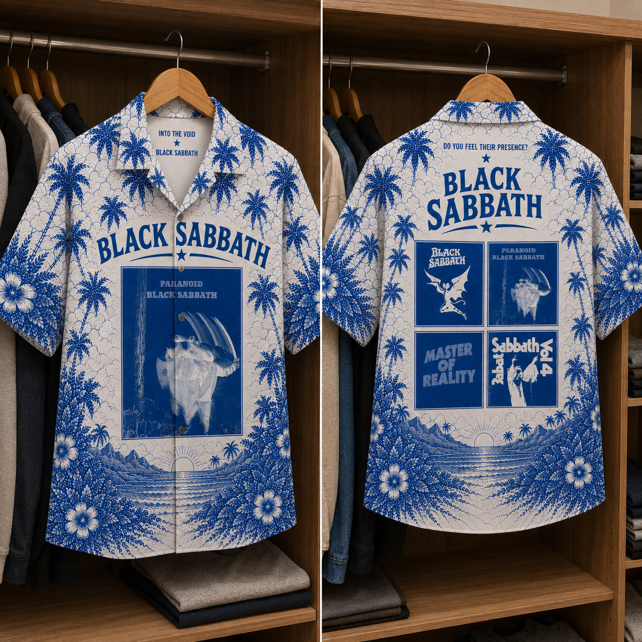 Black Sabbath Tropical Hawaiian Shirt - Tropical Inpsired Hawaiian Shirt Iconic Album Cover