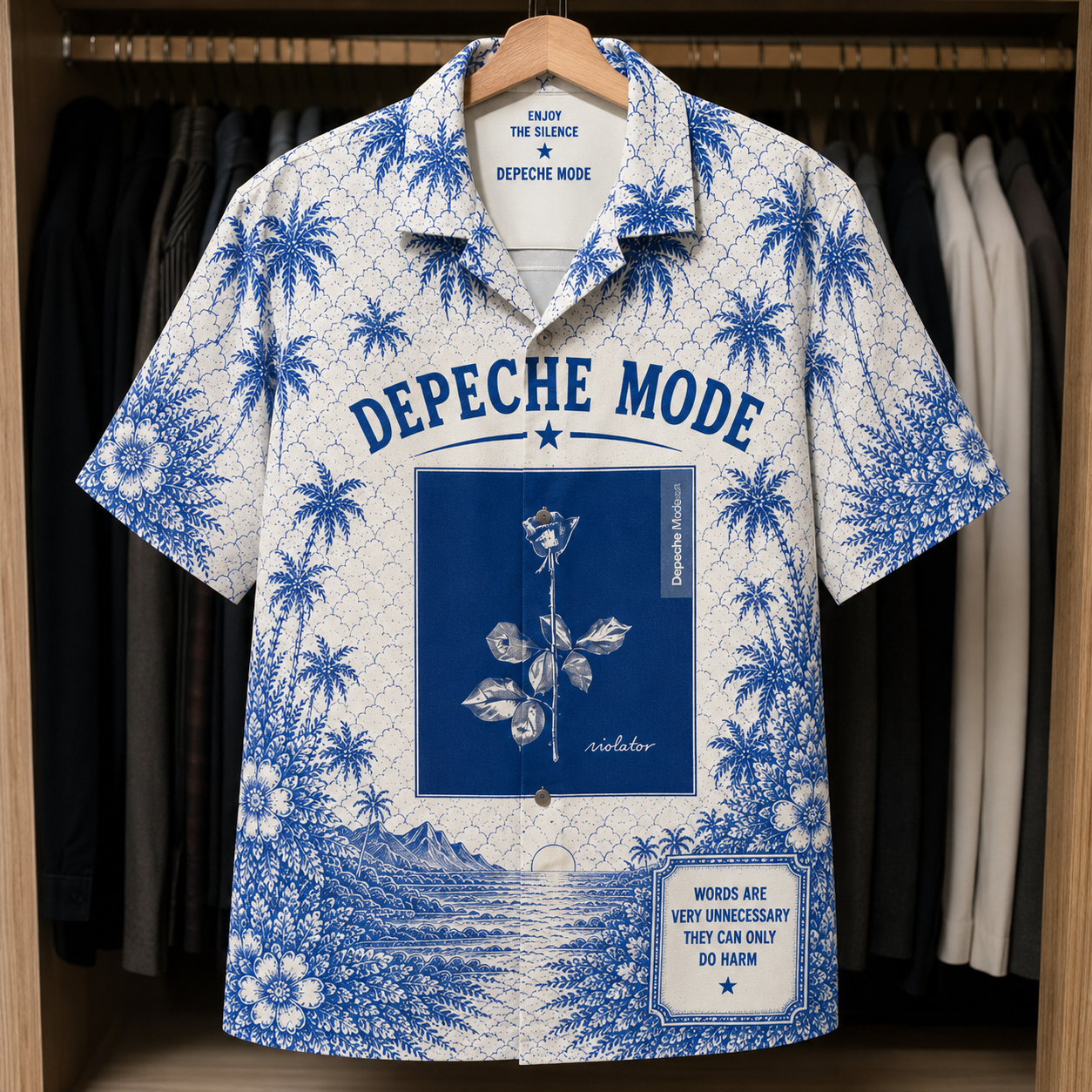 Depeche Mode Tropical Hawaiian Shirt - Tropical Inpsired Hawaiian Shirt Iconic Album Cover