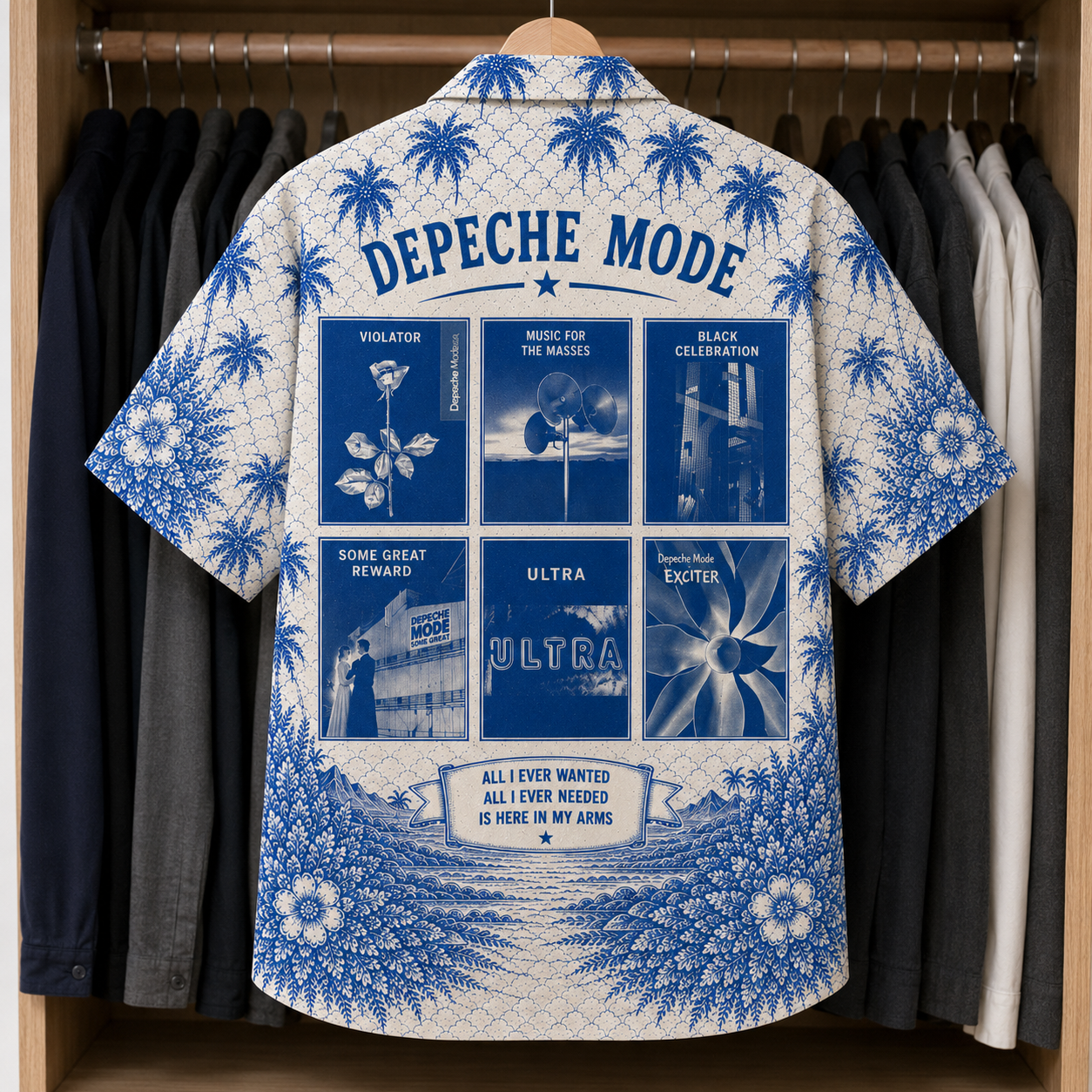 Depeche Mode Tropical Hawaiian Shirt - Tropical Inpsired Hawaiian Shirt Iconic Album Cover