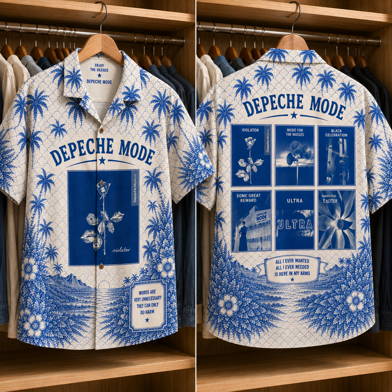 Depeche Mode Tropical Hawaiian Shirt - Tropical Inpsired Hawaiian Shirt Iconic Album Cover