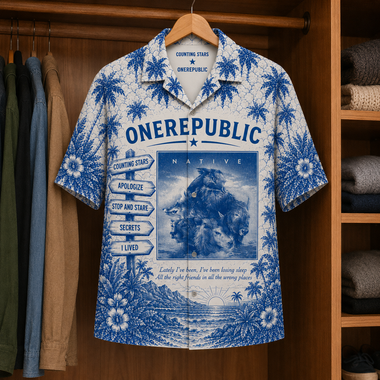 One Republic Tropical Hawaiian Shirt - Tropical Inpsired Hawaiian Shirt Iconic Album Cover
