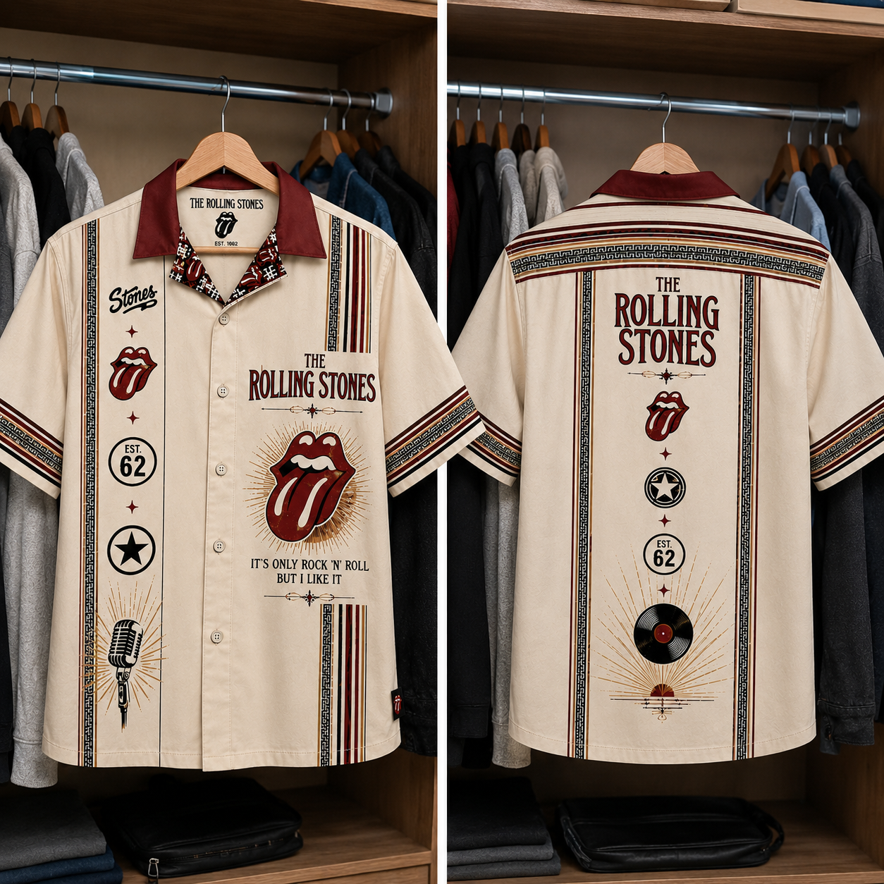 The Rolling Stone Luxury Design Hawaiian Shirt - Mexican Inpsired Hawaiian Shirt