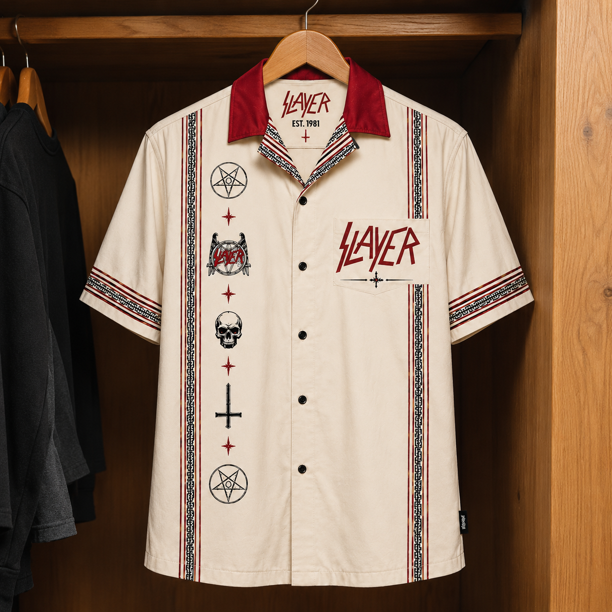 Slayer Luxury Design Hawaiian Shirt - Mexican Inpsired Hawaiian Shirt White Version