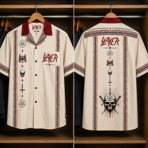 Slayer Luxury Design Hawaiian Shirt - Mexican Inpsired Hawaiian Shirt White Version