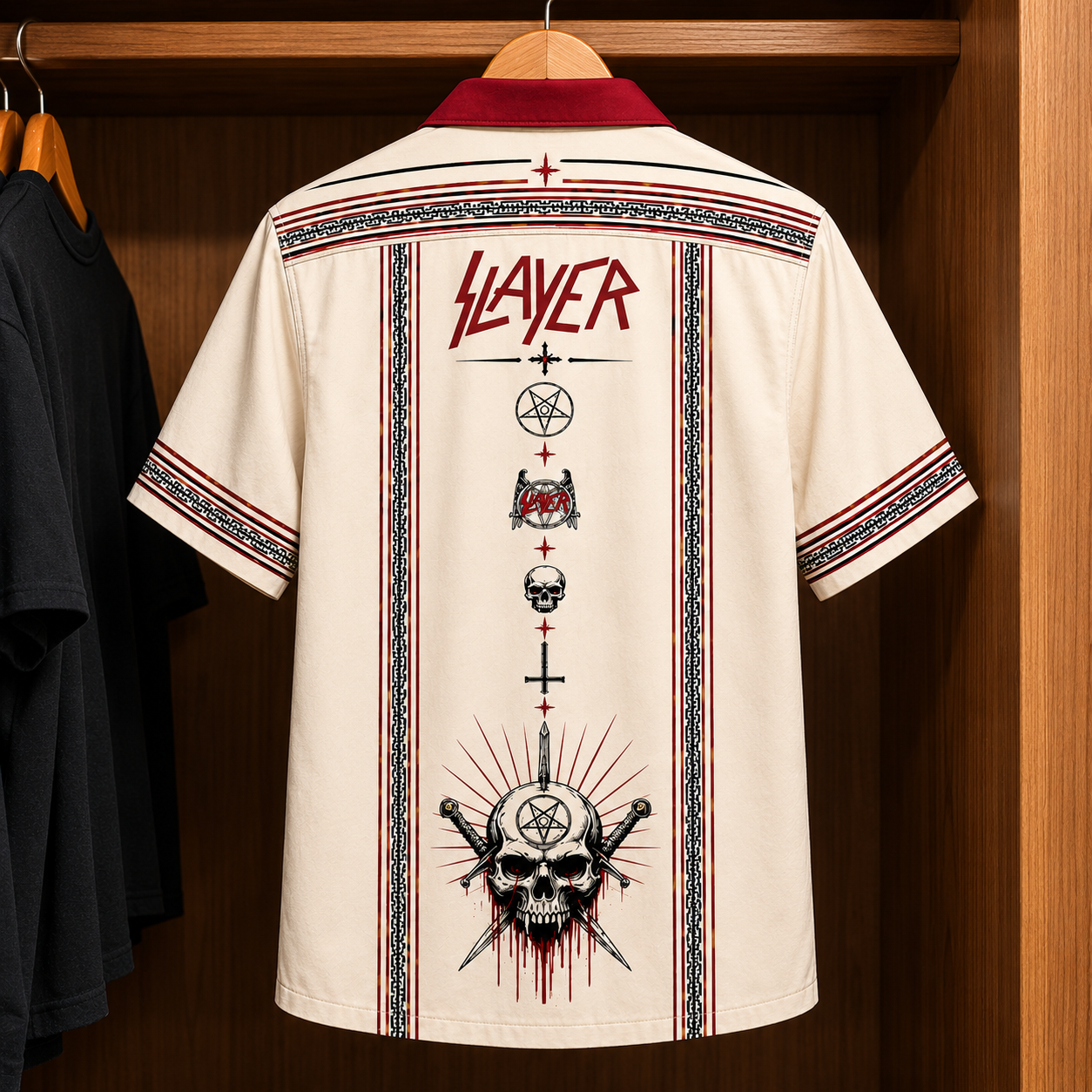 Slayer Luxury Design Hawaiian Shirt - Mexican Inpsired Hawaiian Shirt White Version