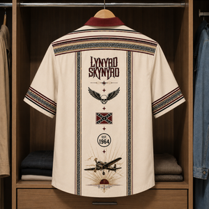 Lynyrd Skynyrd Luxury Design Hawaiian Shirt - Mexican Inpsired Hawaiian Shirt White Version