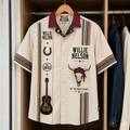 Willie Nelson Luxury Design Hawaiian Shirt - Mexican Inpsired Hawaiian Shirt White Version