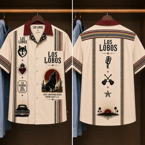 Los Lobos Luxury Design Hawaiian Shirt - Mexican Inpsired Hawaiian Shirt White Version