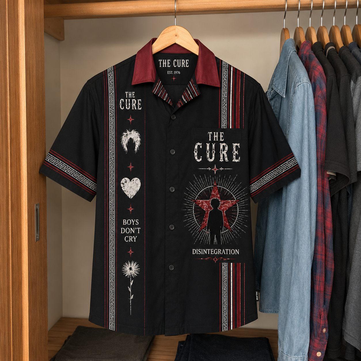 The Cure Luxury Design Hawaiian Shirt - Mexican Inpsired Hawaiian Shirt Black Version