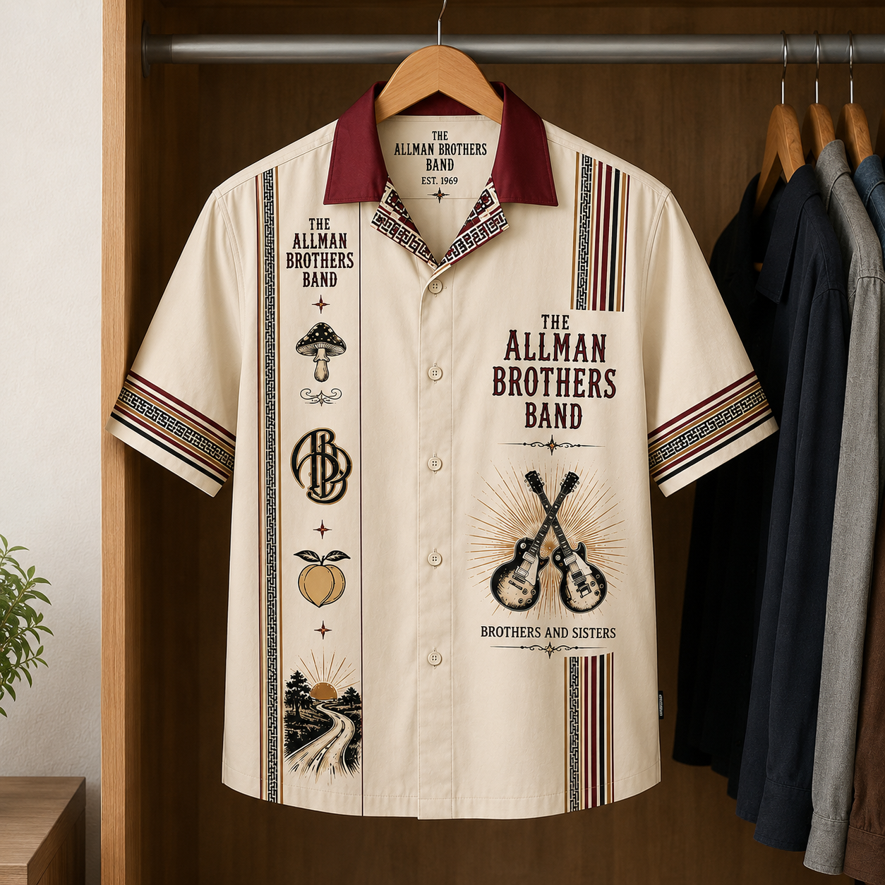 The Allman Brothers Band Luxury Design Hawaiian Shirt - Mexican Inpsired Hawaiian Shirt White Version