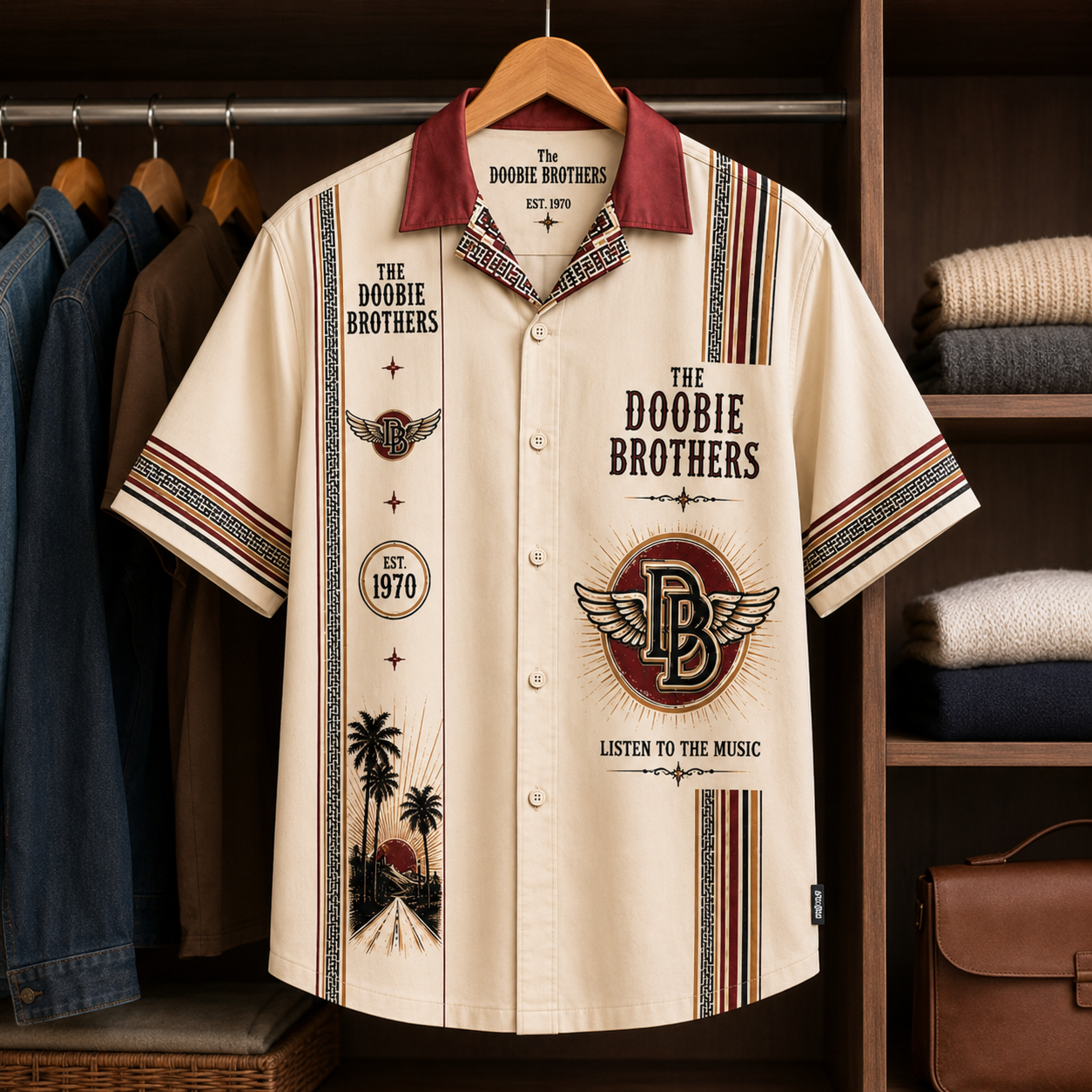 The Doobie Brothers Band Luxury Design Hawaiian Shirt - Mexican Inpsired Hawaiian Shirt White Version