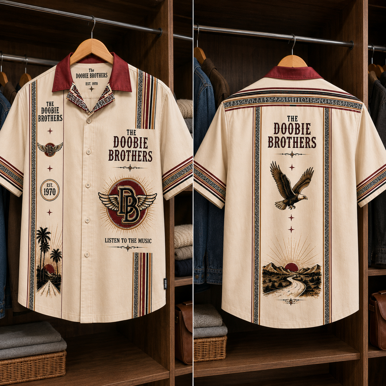The Doobie Brothers Band Luxury Design Hawaiian Shirt - Mexican Inpsired Hawaiian Shirt White Version
