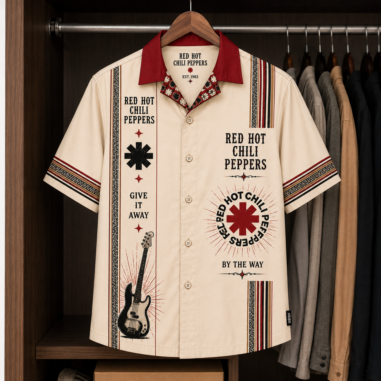 Red Hot Chilli Peppers Band Luxury Design Hawaiian Shirt - Mexican Inpsired Hawaiian Shirt White Version