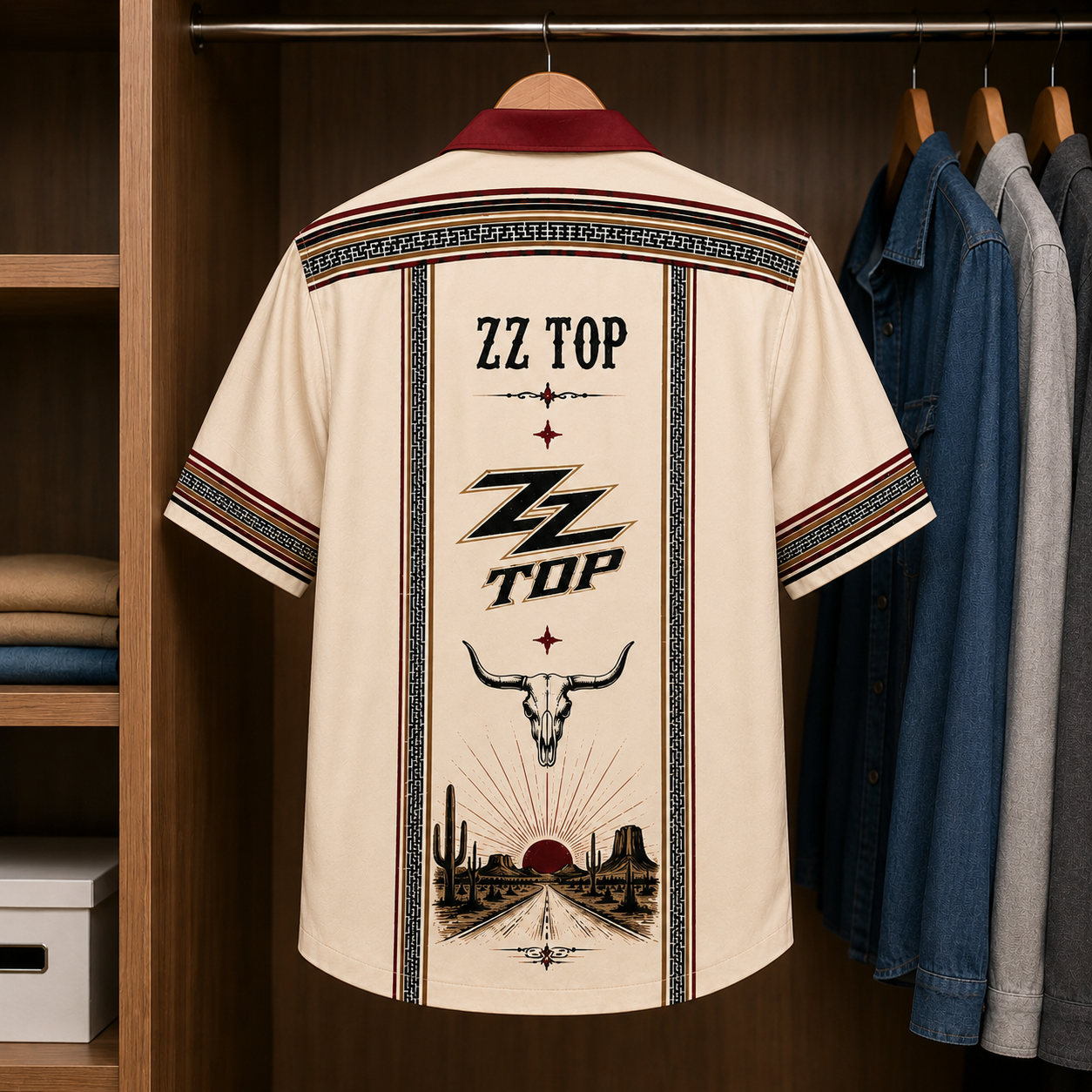 ZZ Top Luxury Design Hawaiian Shirt - Mexican Inpsired Hawaiian Shirt White Version