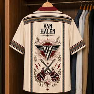 Van Halen Luxury Design Hawaiian Shirt - Mexican Inpsired Hawaiian Shirt White Version