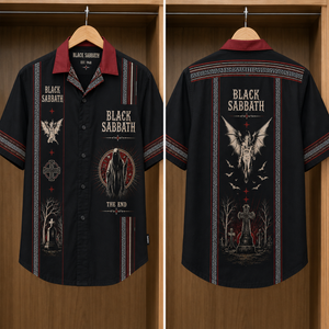 Black Sabbath Luxury Design Hawaiian Shirt - Mexican Inpsired Hawaiian Black Version