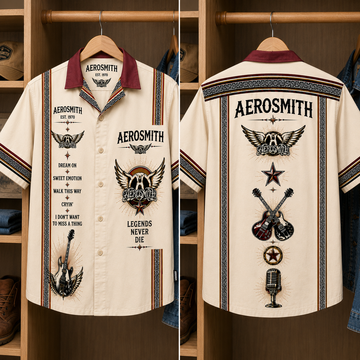 Aerosmith Luxury Design Hawaiian Shirt - Mexican Inpsired Hawaiian