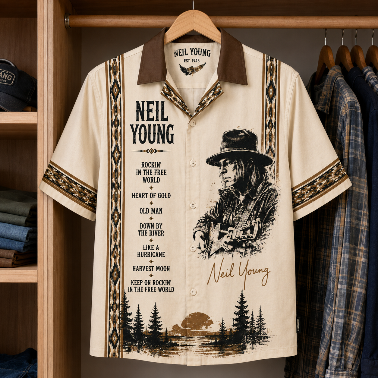 Neil Young Luxury Design Hawaiian Shirt - Mexican Inpsired Hawaiian