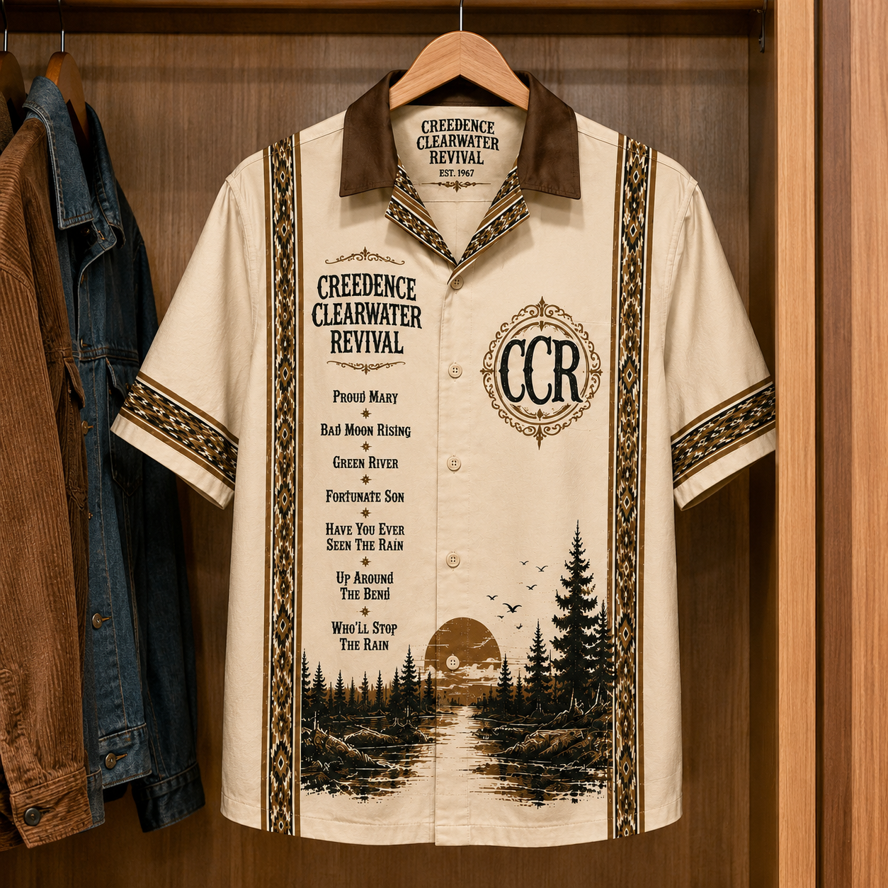 Creedance ClearWater Revival Luxury Design Hawaiian Shirt - Mexican Inpsired Hawaiian