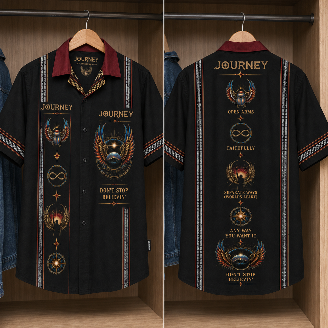 Journey Luxury Design Hawaiian Shirt - Mexican Inpsired Hawaiian Black Version
