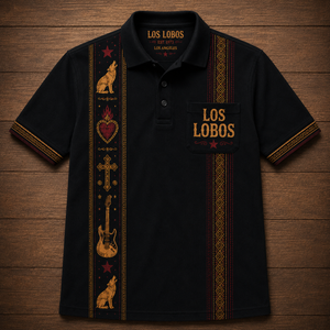 Los Lobos Luxury Polo - Unisex Retro Vertical Stripe