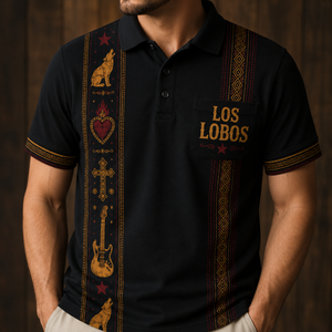 Los Lobos Luxury Polo - Unisex Retro Vertical Stripe
