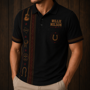 Willie Nelson Luxury Polo - Unisex Retro Vertical Stripe