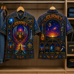 Journey Stained Glass Hawaiian Shirt - Unisex Button Up