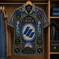 New Order Stained Glass Hawaiian Shirt - Unisex Button Up