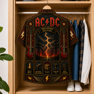 ACDC Canon Stained Glass Hawaiian Shirt - Unisex Button Up
