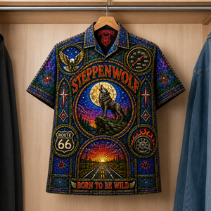 SteppenWolf Inspired Stained Glass Hawaiian Shirt - Unisex Button Up