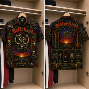 MotorHead Inspired Stained Glass Hawaiian Shirt - Unisex Button Up