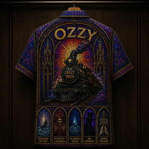 Ozzy Osbourne Stainded Glass Hawaiian Shirt - Unisex Cathedral Window