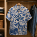 Billy Strings Tropical Blue Hawaiian Shirt - Unisex Music Collage Button Up