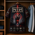 Nine Inch Nails Stained Glass Hawaiian Shirt - Unisex Music Collage Button Up