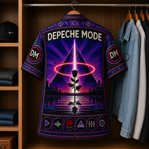 Depeche Mode Stained Glass Hawaiian Shirt - Unisex Music Collage Button Up