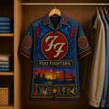 Foo Fighter Stained Glass Hawaiian Shirt - Unisex Music Collage Button Up