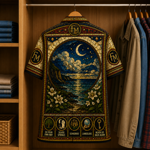 Fleet Wood Mac Stained Glass Hawaiian Shirt - Unisex Music Collage Button Up
