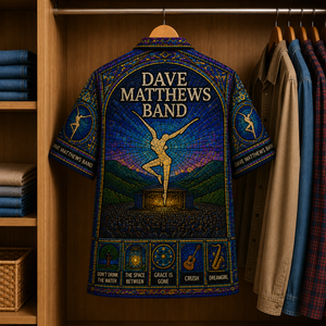 Dave Matthew Stained Glass Hawaiian Shirt - Unisex Music Collage Button Up