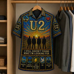 U2 Stained Glass Hawaiian Shirt - Unisex Button Up