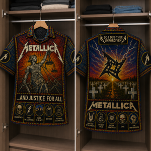 Metallica Stained Glass Hawaiian Shirt - Unisex Button Up
