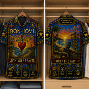 Bon Jovi Stained Glass Hawaiian Shirt - Unisex Button Up